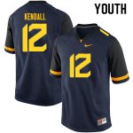 Youth West Virginia Mountaineers NCAA #10 Austin Kendall Navy Authentic Nike Stitched College Football Jersey BM15D13IW